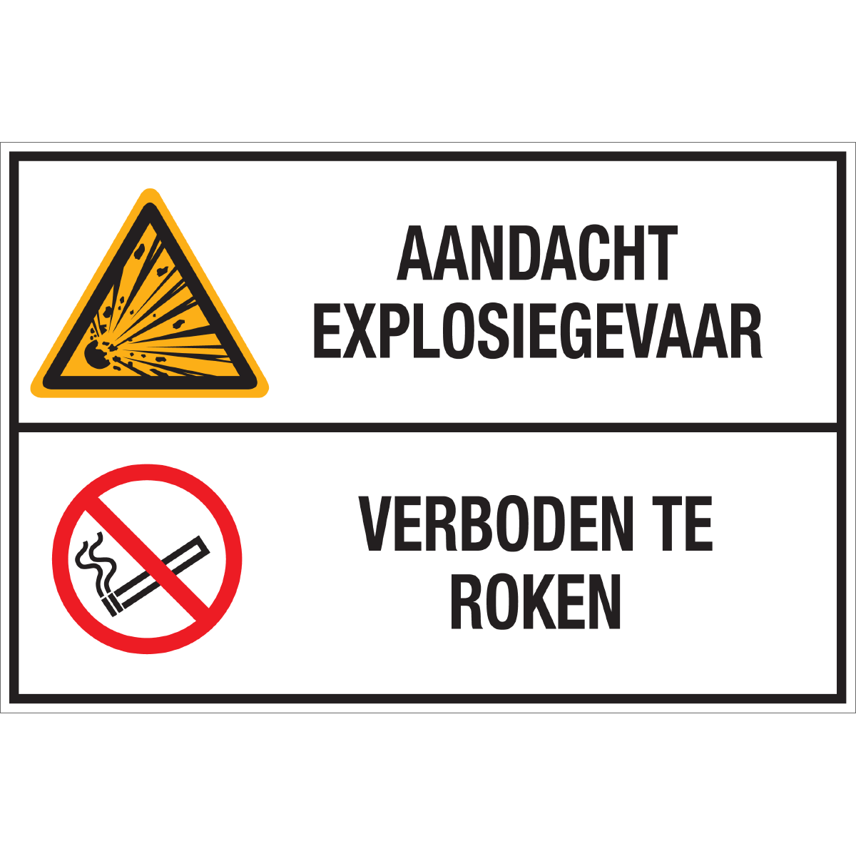 Afbeelding van categorie Aandacht Explosiegevaar - Verboden te Roken