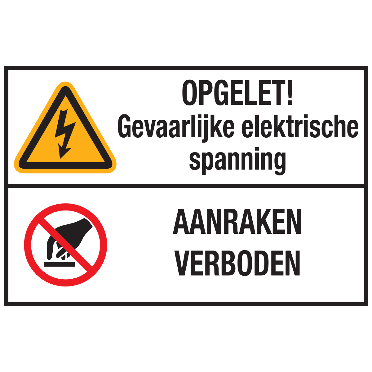 Afbeelding van categorie Elektrische spanning - Aanraken Verboden