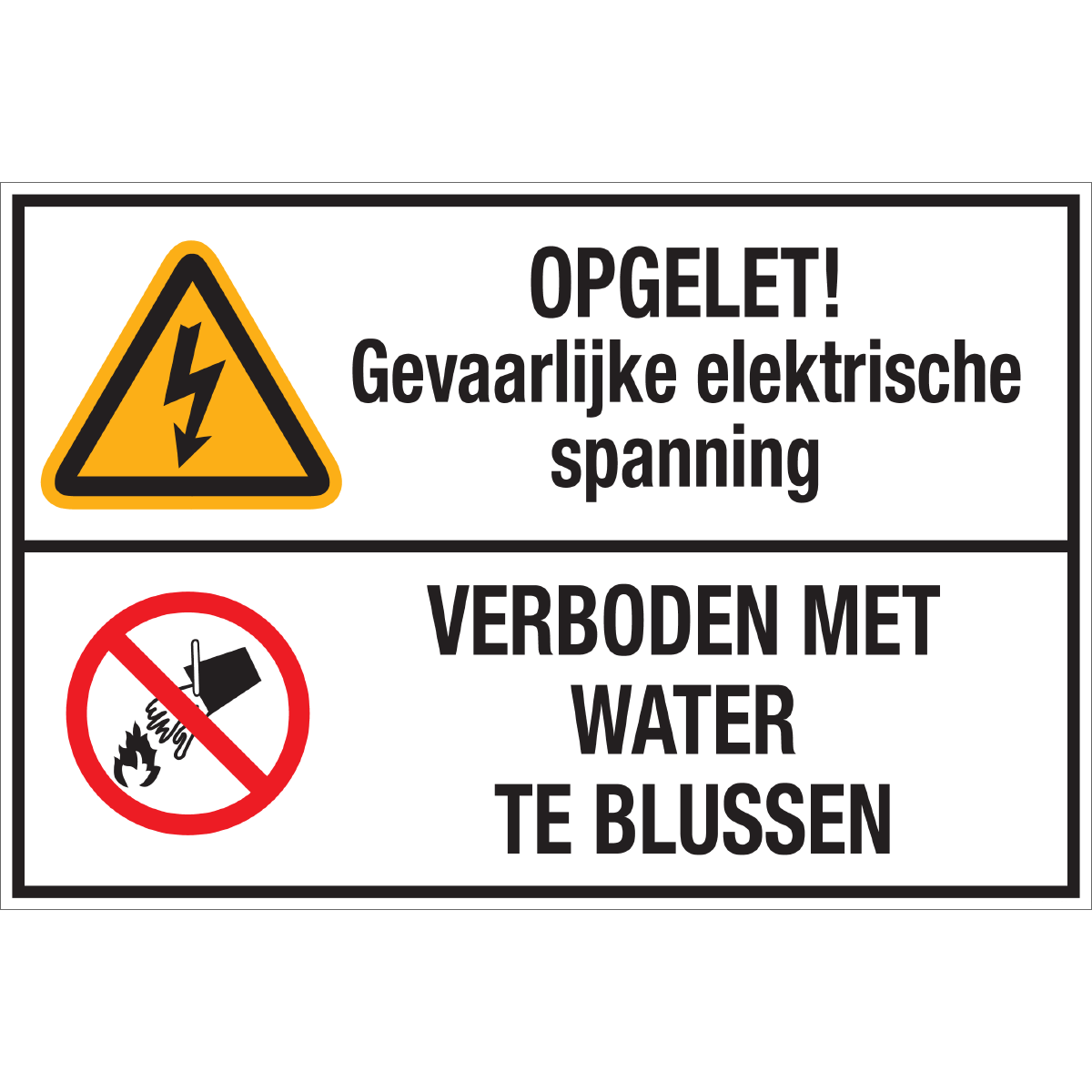 Afbeelding van categorie Elektrische Spanning - Verboden te Blussen