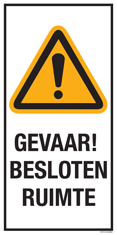 Afbeelding van categorie Gevaar, besloten ruimte