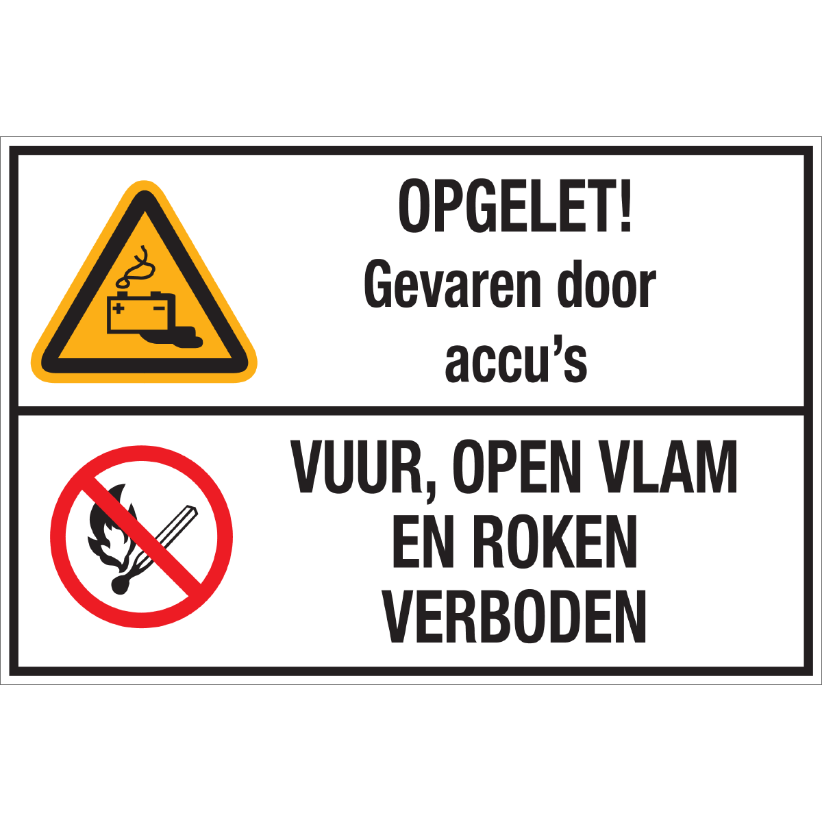 Afbeelding van categorie Gevaar accu's - Open Vuur Verboden
