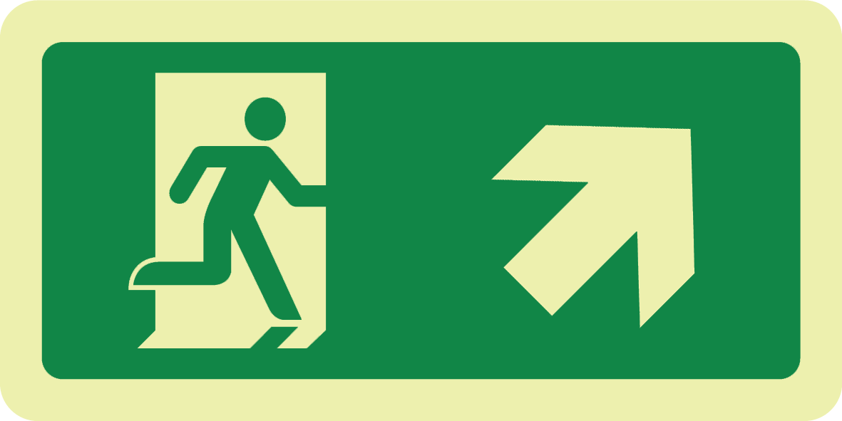 Afbeelding van categorie Nooduitgang rechts naar boven