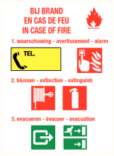 Richtlijnen bij brand 2 NL/FR/EN (sticker)