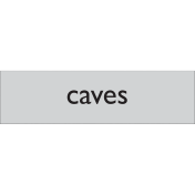 Zelfklevend deurbordje Caves