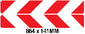 Lengte en breedte markering rood/wit reflecterende klasse II