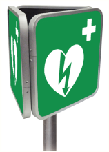 Aluminium 3D bord met pictogram AED - ILCOR