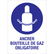 Gasfles verankeren verplicht (sticker) - ISO7010 - M046