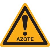 Autocollant danger azote