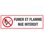 Fumer et Flamme Nue Interdit met tekst (Sticker)