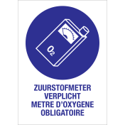Sticker Autocollant Zuurstofmeter verplicht met tekst in NL/FR