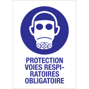 Autocollant Protection voies respiratoires obligatoires met tekst
