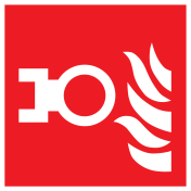 Bord met pictogram van een aansluitpunt droge blusleiding - NEN 3011
