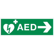 Bord met pictogram AED rechts - ILCOR