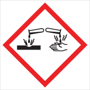 Bord met pictogram "Bijtende Stoffen" - GHS05