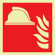 Fotoluminescerend bord met pictogram van brandbestrijdingsmiddelen ISO 7010