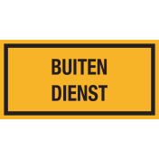 Bord met tekst "Buiten Dienst"