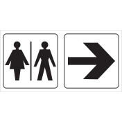 Bordje dames en heren rechts