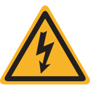 Bord met pictogram "Waarschuwing Elektrische Spanning" - ISO 7010 - W012