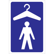 Bord met pictogram voor aanduiden ruimte met garderobe voor heren