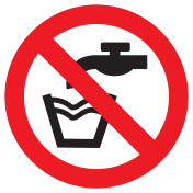 Bord met pictogram geen drinkwater