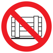Bord met pictogram neerzetten verboden ISO7010 - P023