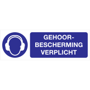 Bord met pictogram en tekst voor het aanduiden dat gehoorbescherming verplicht is - ISO7010 - M003