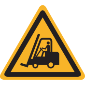 Bord met pictogram waarschuwing heftruck - ISO7010 - W014
