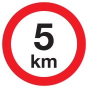 Bord met pictogram maximale snelheid 5km