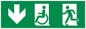 Bord Nooduitgang beneden beperkte mobiliteit