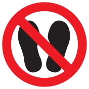 Bord met pictogram verboden ruimte te betreden