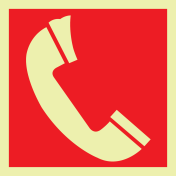 Fotoluminescerend bord met pictogram van een noodtelefoon