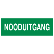 Bord met tekst Nooduitgang