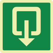 Fotoluminescerend bord met pictogram uitgang