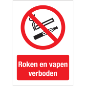 Bord Roken en vapen verboden