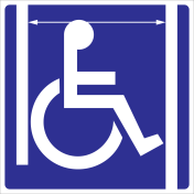 Bord met pictogram voor aanduiding lift voor mindervaliden