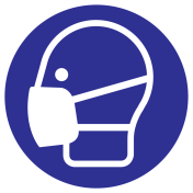 Bord met pictogram van een mondkapje verplicht - ISO7010 - M016