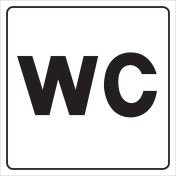Bord met pictogram voor aanduiden ruimte met toilet