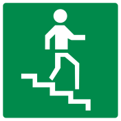 Bord met pictogram trap af groen