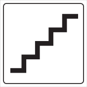Wit bord met pictogram voor aanduiden trap