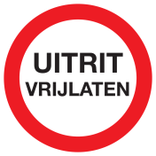 Bord met tekst uitrit vrijlaten