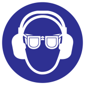Bord oog en gehoorbescherming verplicht ISO7010