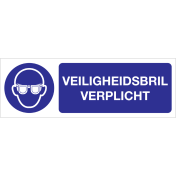 Bord met pictogram en tekst om aan te duiden dan een veiligheidsbril verplicht is - ISO7010 - M004
