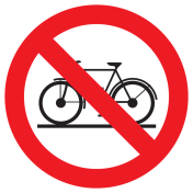 Bord met pictogram verboden fietsen te plaatsen