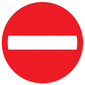 Bord met pictogram verboden richting