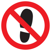 Bord met pictogram ruimte niet betreden