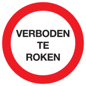 Bord met tekst verboden te roken