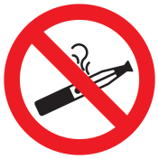 Bord met pictogram vapen verboden