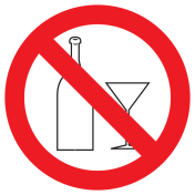 Bord met pictogram glaswerk verboden