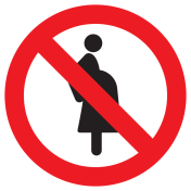 Bord met pictogram verboden voor vrouwen die zwanger zijn ISO7010 - P042