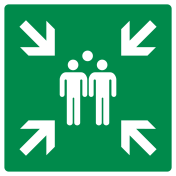 Bord met pictogram verzamelplaats ISO 7010